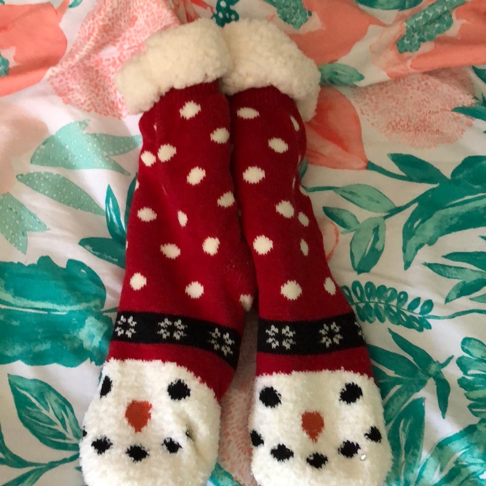 Christmas fuzzy socks